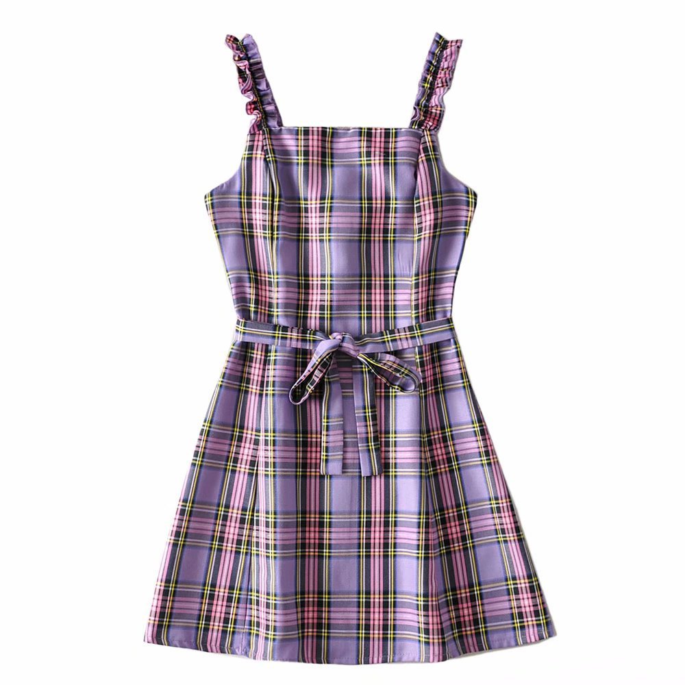 Plaid Suspender Dress Fairy Super Fairy Waist Was Thinner